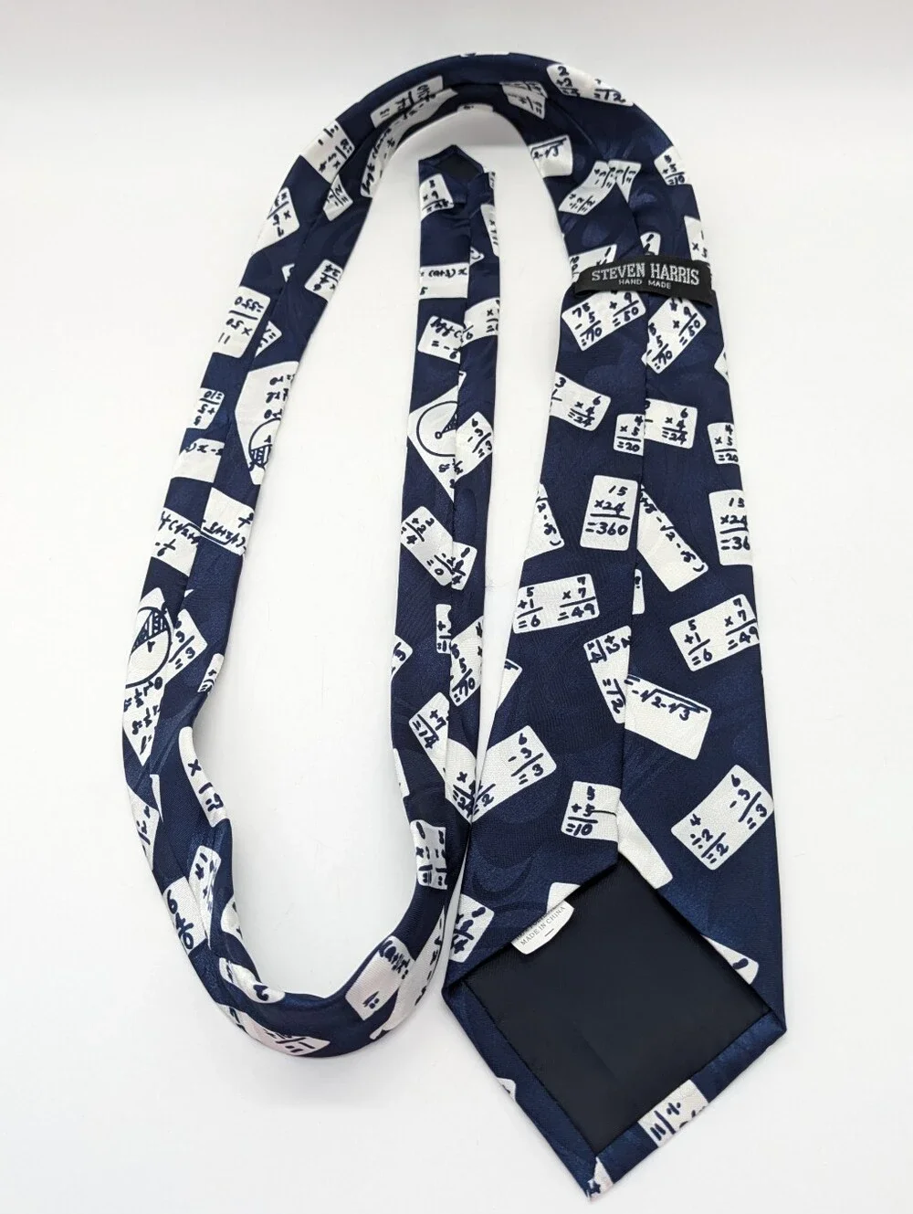 Steven Harris Blue White Math Mathematical Equation Men's Novelty Neck Tie